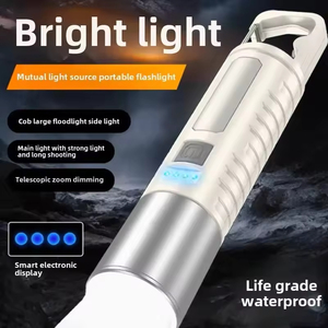 ABS Plastic Flashlight Type-C USB Zoomable Hook COB Floodlight LED 3 Modes 800mAh Power Outage <b>Emergency</b> <b>Lighting</b> Flashlights - Product Image 3