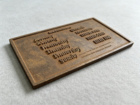 Plaque personnalisée en laiton massif oxydé, panneau en bronze patiné vieilli avec lettres 3D en relief pour villa de luxe et hôtel de charme