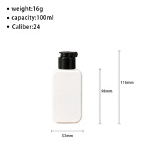 Bouteille carrée vide en plastique HDPE de 100 ml avec bouchon à clapet, conteneur de stockage multi-usages pour lessive, produits nettoyants, cosmétiques
