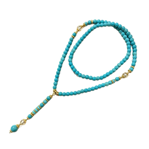 New Chinese Style <b>Blue</b> Turquoise <b>Necklace</b> with Premium Feel Sweater Chain Tibetan Ethnic Jewelry Turquoise Accessories - Product Image 4