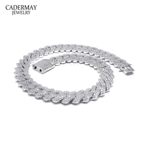 S925 Silver 8mm Moissanite Chain Necklace Micro Pave Everyday Wear Jewelry 7 8 18 20 22 24 Inch - Product Image 5