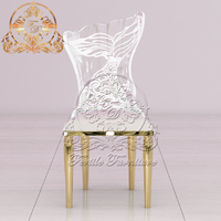 Nouveauté : Chaises d'enfants modernes en acrylique, dossier uni, 16 couleurs, pour hôtel