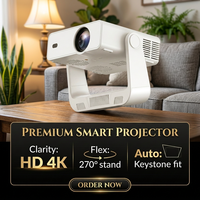 Projecteur intelligent WiFi JUNUO C880 LED 4K 720P, mini écran portable, 1000:1, home cinéma, 200 ANSI, mise au point automatique, Android 14, 30-150 pouces