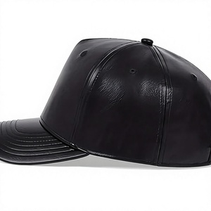 Luxury Black Leather Baseball Style Cap High Quality Adjustable Strap Fashion <b>Hat</b> <b>For</b> <b>Men</b> Women Outdoor Casual Wear - Product Image 2