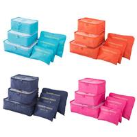 Offre Spéciale : Lot de 6 Organisateurs de Bagages Personnalisables et Imperméables avec Fermeture Éclair – Cubes de Rangement de Voyage Tendance pour Vêtements et Accessoires