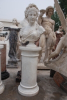 Statue de buste de tête en marbre blanc pour femme et homme, grandeur nature, classique et vintage, personnalisée, avec socle