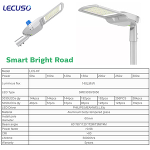 Lámpara de Calle LED de Alta Potencia, Diseño Elegante, Fabricada en Aluminio Fundido a Presión, 50w 80w 90w 100w 120w 150w 135w 200w 240w 250w 300w - Product Image 2