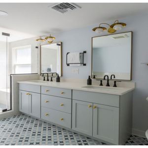 โต๊ะเครื่องแป้งในห้องน้ำทำจากไม้ติดผนังและพื้นเครื่องปั่นสไตล์โมเดิร์นออกแบบได้ตามต้องการจากจีน - Product Image 2