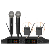 Kit professionnel de microphones sans fil UHF 4 canaux True Diversity, vente en gros d'usine OEM ODM pour performances en direct et églises