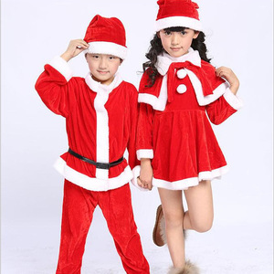 Children's Christmas Costume <b>Santa</b> Suit Red White Performance Wear For Boys Girls Holiday Dress Up Outfit - Product Image 3