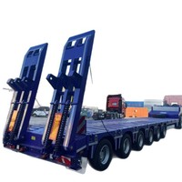 Semi-remorque à plateau surbaissé à six essieux d'une capacité de 60 tonnes pour machines de construction et charges surdimensionnées, origine Chine