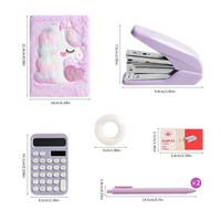 Juego de cuaderno de dibujos animados A5 personalizado al por mayor con calculadora electrónica y bolígrafo nueva colección de papelería