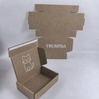 Boîte à fermeture éclair en papier kraft brun recyclé, personnalisée, facile à ouvrir, sans plastique, pour l'expédition et l'emballage postal, boîte PPWR, vêtements pour animaux de compagnie
