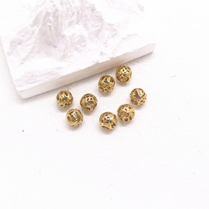 Yunnique – perles rondes en acier inoxydable plaqué or, pour la fabrication de bracelets, accessoires de bijoux, entretoises de 6mm - Product Image 2