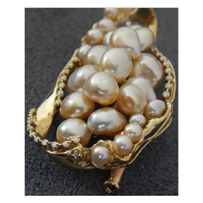 Japan pearl unisex 18k gold white butterfly women fashion jewelry brooches