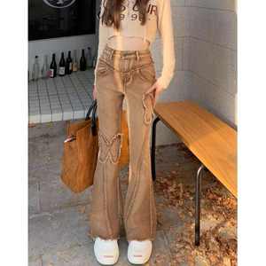 Vente chaude femmes été jeans décontractés <span class=keywords><strong>taille</strong></span> haute Nylon/coton respirant dégradé couleur solide teinture lavable Logo XL <span class=keywords><strong>taille</strong></span> - Product Image 3