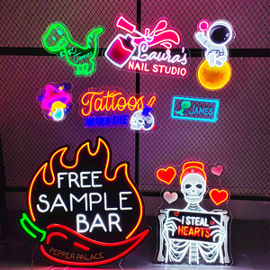 Thả vận chuyển biểu tượng tùy chỉnh Neon dấu hiệu tường trang trí UV in neon ánh sáng cho tường trang trí nội thất nhà hàng thanh dấu hiệu Phần nhà dẫn dấu hiệu - Product Image 4