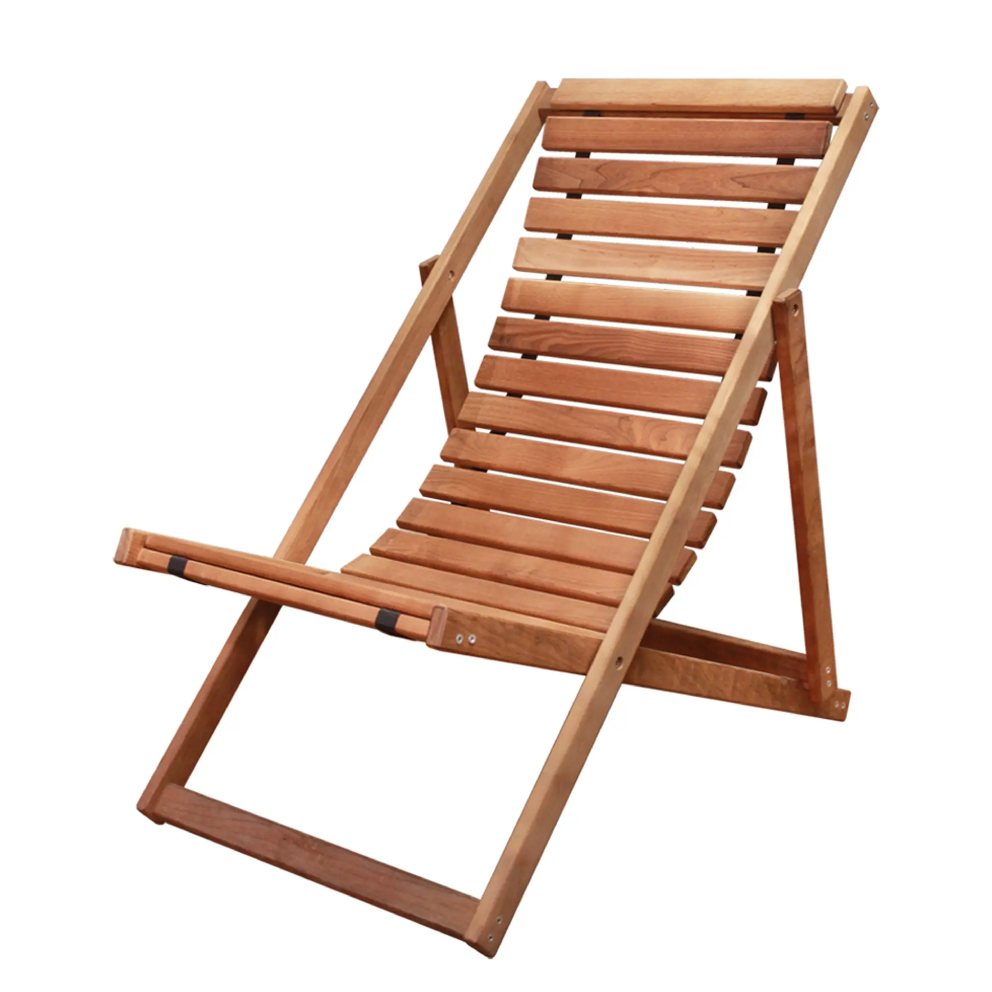 Lettino da sole in legno piegato in legno massello realizzato in termo betulla/chaise longue resistente all'umidità per piscina, sauna, all'aperto