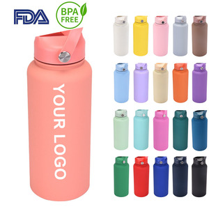 Taza Térmica de Viaje con Logotipo Personalizado, Termo de Acero Inoxidable, Botella de Agua Deportiva de 32oz/40oz, Botella de Agua Aislada con Pajita Abatible - Product Image 1