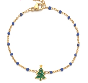 Venta al por mayor nuevo diseño pulseras de Navidad árbol de Navidad encantos mujeres pulsera de acero inoxidable - Product Image 1