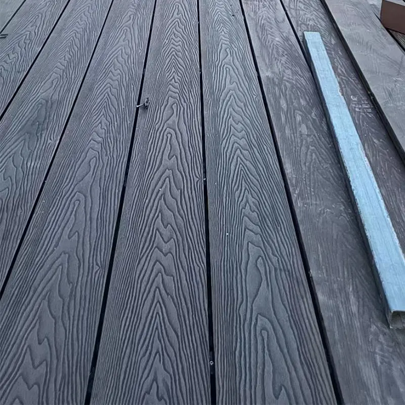 Anti-uv fai da te engineered outdoor decorativo 3d goffratura wpc decking wpc board pavimenti compositi in plastica di legno