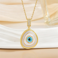 Serie de ojos clásicos Cadena de clavícula Circón y diseño creativo chapado en oro Accesorio que combina con todo para collar con colgante de aniversarios