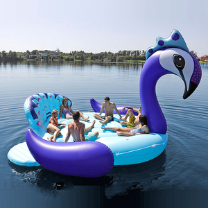 Piscina inflable de pavo real para 6 personas, flotador de isla, piscina, lago, Fiesta en la playa, barco flotante, juguetes acuáticos para adultos, colchones de aire - Product Image 3