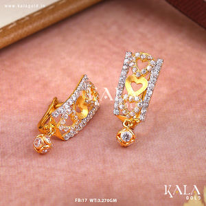 Pendientes de Clip de Oro Sólido de 18K de Primera Calidad para Mujer, Modernos, con Incrustaciones de Diamantes Brillantes, para Uso Diario Tradicional, Perfectos - Product Image 3