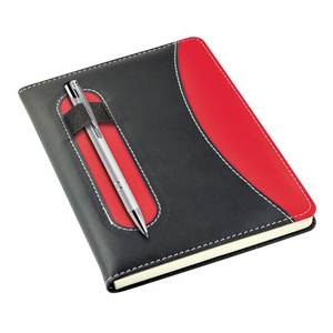 Promotional <b>Notebook</b> Red Black <b>Leather</b> Style With Elastic Closure <b>A5</b> Size - Product Image 3
