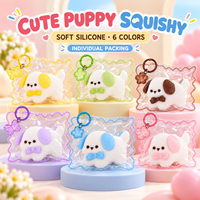 Jouets en silicone souple en forme de chiot avec nœud papillon, mignons, anti-stress, pour cadeaux et fêtes, vente en gros