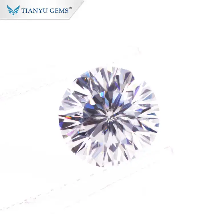 Tianyu อัญมณีหลวมเพชร 1 กะรัต D สี VVS เกรด Heart & Arrow ตัด Moissanite