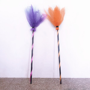 Balai de sorcière en plastique, accessoire de costume d'Halloween, balai magique coloré, décoration unisexe pour fêtes et spectacles - Product Image 1