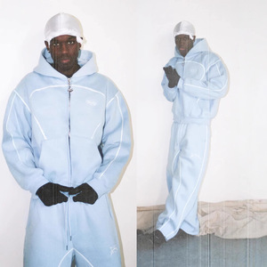 Vente en gros – Nouvelle collection : Sweat à capuche zippé tricoté respirant, imprimé, style hip-hop américain, décontracté et tendance, pour hommes et femmes, idéal pour l'automne. - Product Image 5