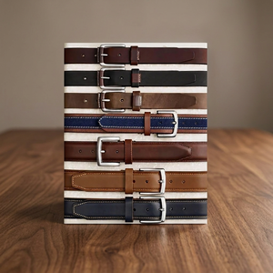 Wholesale Vintage Cow Hide Leather Belts Steel Square Pin Heat-Transfer Printed Solid Eco-Friendly Lightweight Waterproof Heavy - Product Image 1