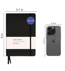 2024-2025 Loose-<b>leaf</b> Sewing Bound Weekly Notebook Diary A5/A6 Mini Style Leather Cover Deluxe Edition Customizable OEM/ODM Brand - Product Image 2