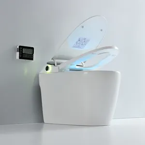 Toilet Bidet Otomatis Modern Satu Buah Ampelas Cerdas, Penutup Penutup Lembut Penyiram Otomatis Toilet Cerdas