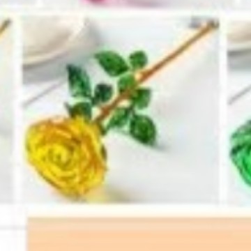 Coffret cadeau Rose de cristal colorée (jaune)