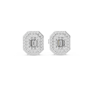 0.528 CT boucles d'oreilles en diamant rond et taille émeraude diamant cultivé en laboratoire bijoux fins 14K 18K pour les femmes personnalisation de bijoux disponible - Product Image 4