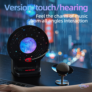 Lampe de chevet moderne à LED avec double haut-parleur sans fil à diaphragme ABS, contrôle central, décoration de chambre à coucher, lumière colorée à intensité variable - Product Image 5