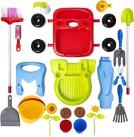 Chariot de jardinage pour enfants, 24 pièces, accessoire avec râteau à feuilles, arrosage Can, jeu de nettoyage, outils de jardinage, jouets pour l'entretien de la maison