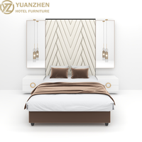 Meubles de chambre à coucher modernes et luxueux dans une villa Ensembles King en bois sur mesure pour hôtels et appartements 5 étoiles Design métallique