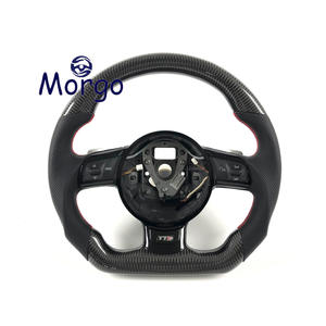 Volant en fibre de carbone <span class=keywords><strong>Audi</strong></span> RS 2012-2016 avec LED rouge RAM Power pour S4 <span class=keywords><strong>RS3</strong></span> RS4 RS5 RS6 RS7 RSQ3 S3 A5 en fibre de carbone véritable et cuir - Product Image 1