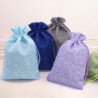 Sacs en toile de jute réutilisables, mini, colorés, personnalisés, à prix d'usine, pour cadeaux, cosmétiques, bijoux, avec cordon de serrage