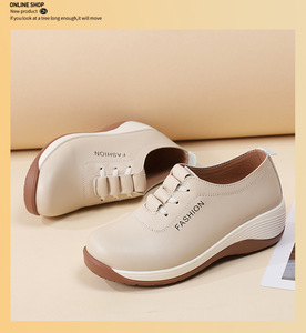 Chaussures <span class=keywords><strong>compensées</strong></span> <span class=keywords><strong>basses</strong></span> à bout rond pour femmes Sneaker à lacets pour dames Chaussures décontractées - Product Image 5