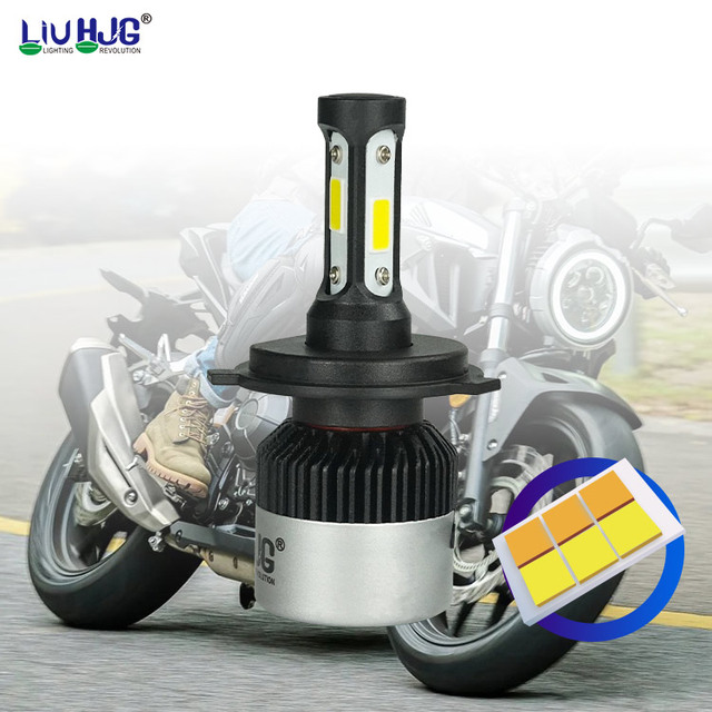 Motorcycle H4 Ba20d Led Headlight Blubs With Fan 6000k Moto Light Scooter Accessoire Motorbike Led Head Lamp