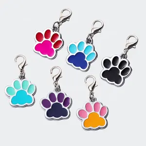 Custom Paw Shape Dog ID Tags Laser Engraving Enamel Wholesale Pet Name Tags