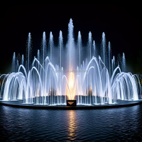Fontaine musicale pour grand spectacle aquatique, fontaines flottantes pour grand bassin, fontaine d'eau dansante avec rythme musical