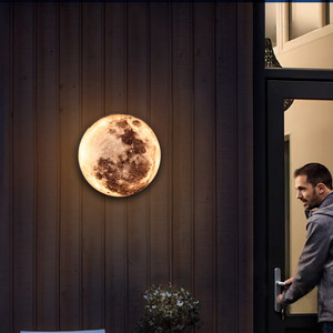 Lámpara de Pared Exterior Impermeable con Forma de Luna, Luz Decorativa para Jardín, Patio, Balcón, Porche - Product Image 3