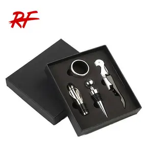 Những người yêu thích rượu vang truyền thống thép không gỉ xử lý corkscrew Wine Bottle Opener Set Hộp quà tặng