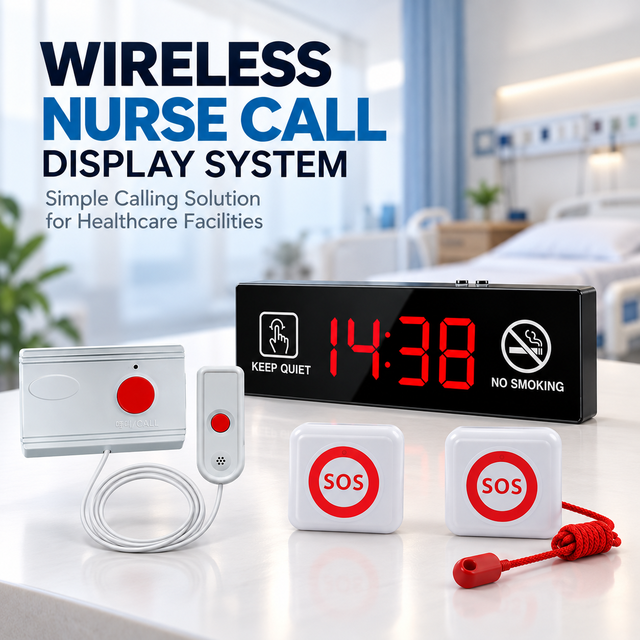 Wireless Hospital Nurse Call Display System Patient Bed SOS Call Button for Clinic Nursing Home